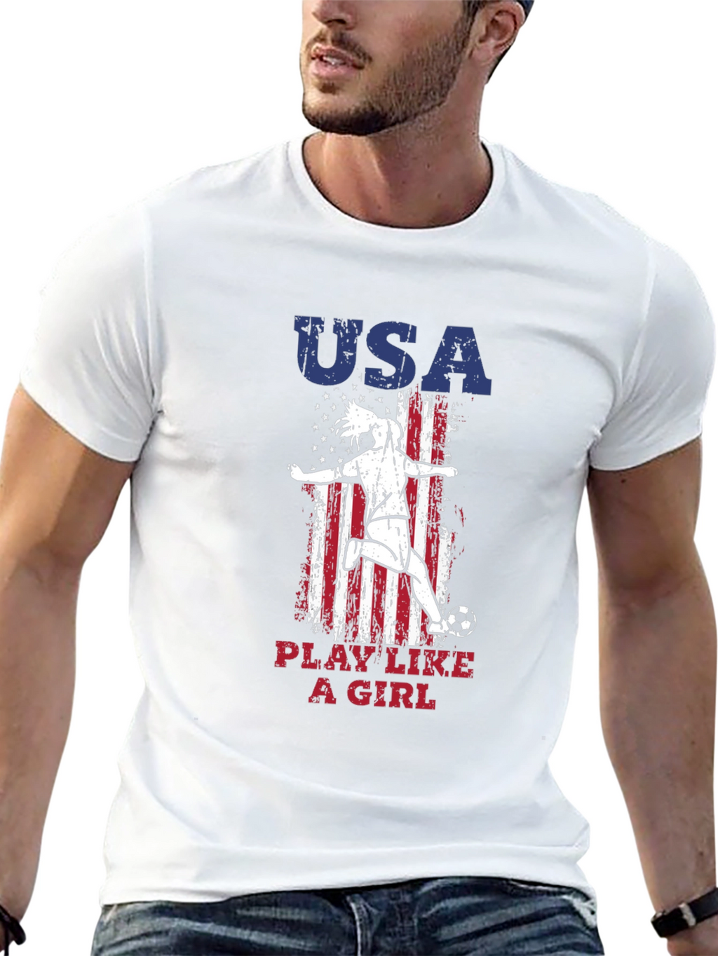 USA Play Like a Girl Soccer T-Shirt