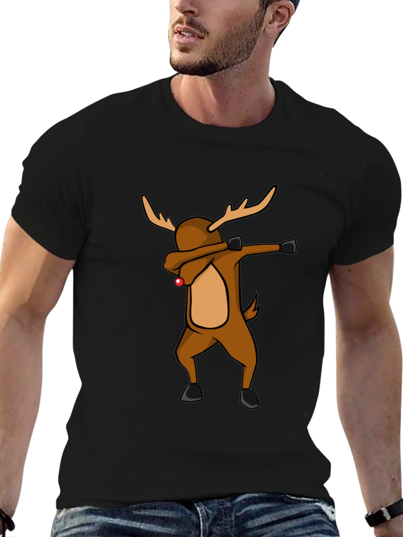 Dabbing Reindeer Christmas T-Shirt - Holiday Apparel