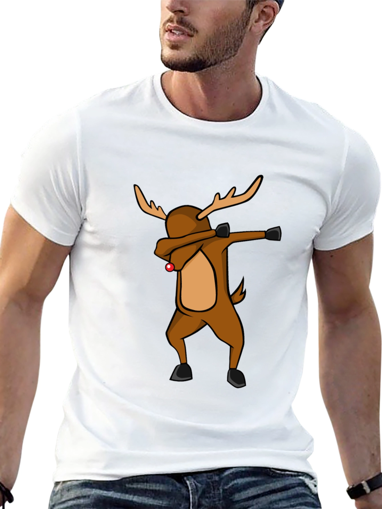 Dabbing Reindeer Christmas T-Shirt - Holiday Apparel