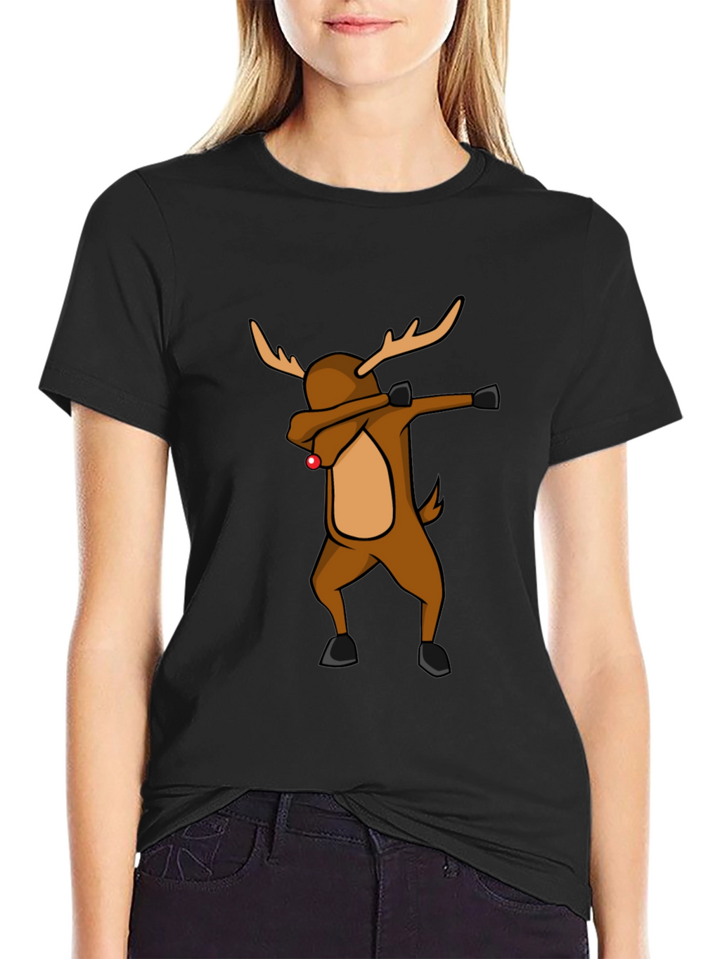 Dabbing Reindeer Christmas T-Shirt - Holiday Apparel