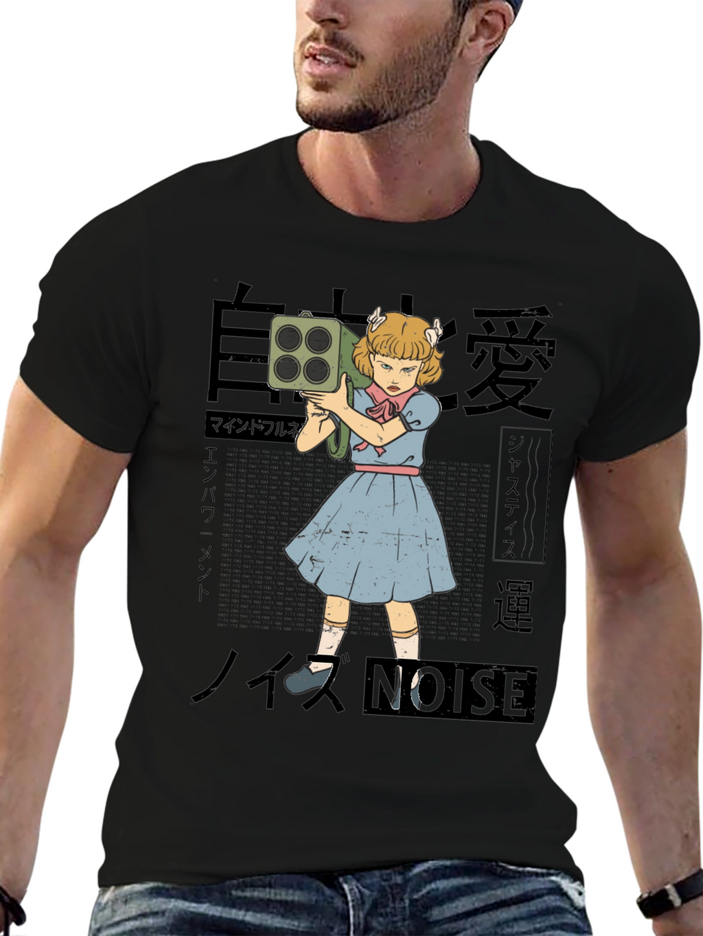Noise Girl Graphic T-Shirt - Edgy Japanese Inspired Tee