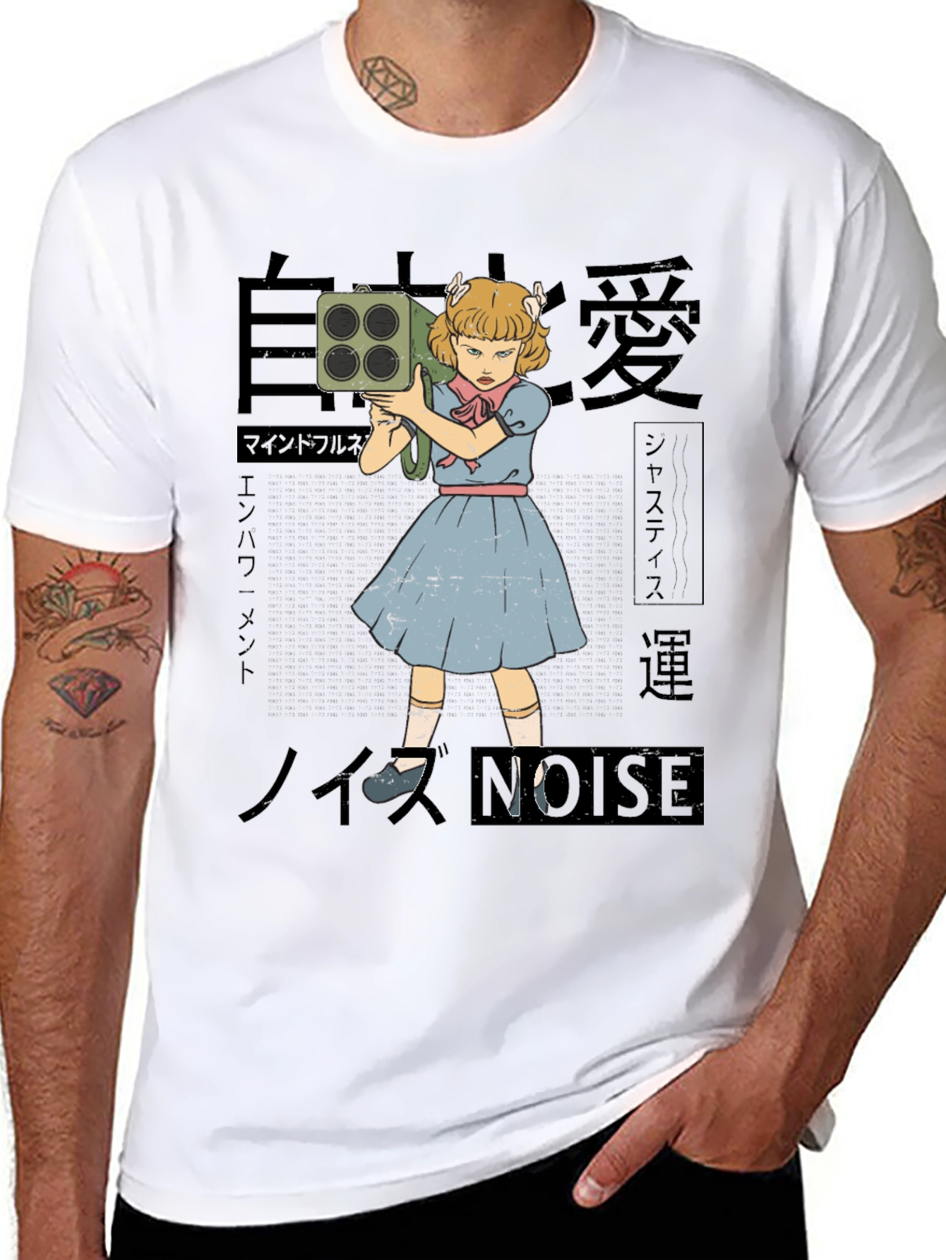 Noise Girl Graphic T-Shirt - Edgy Japanese Inspired Tee