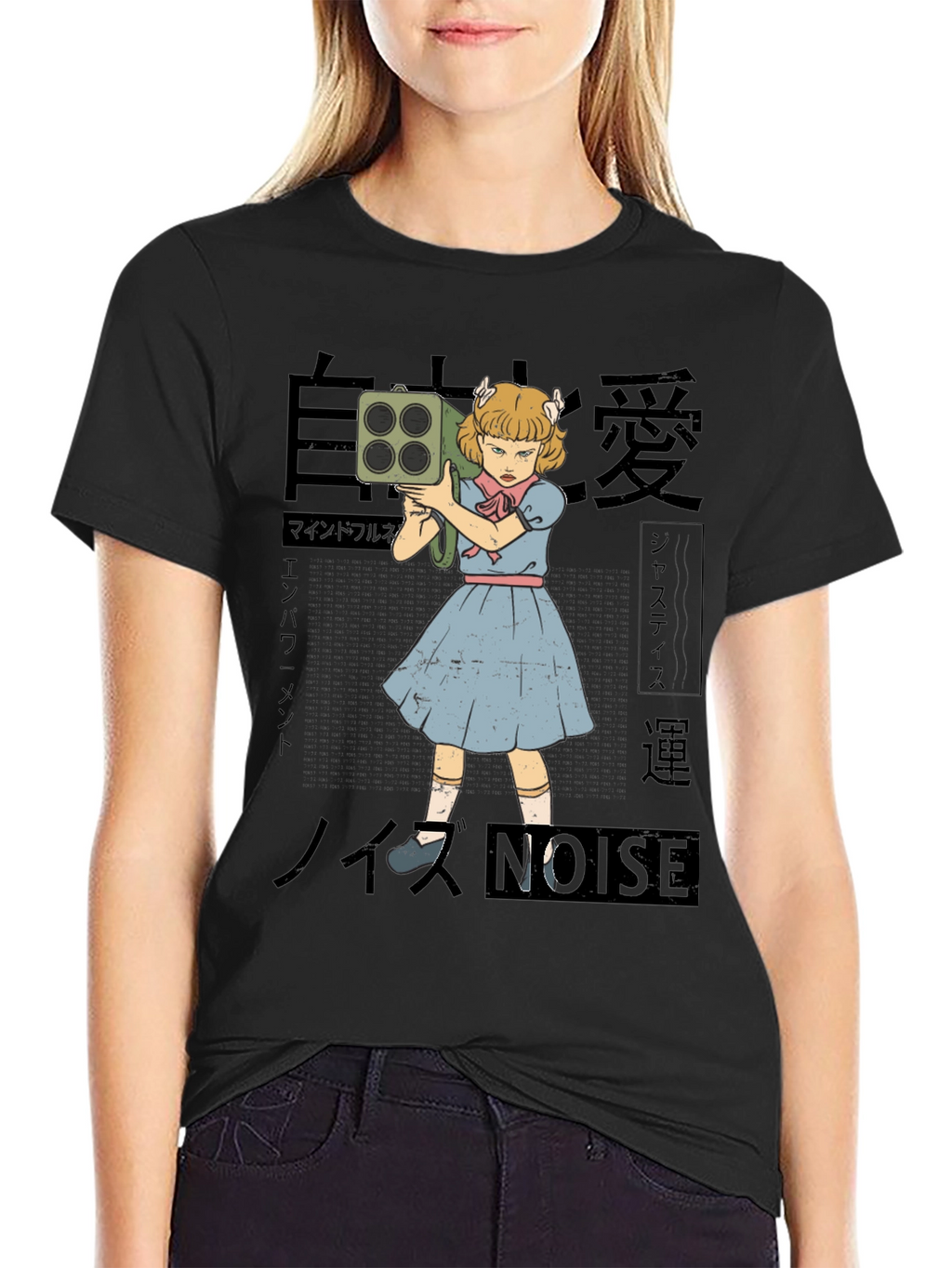 Noise Girl Graphic T-Shirt - Edgy Japanese Inspired Tee