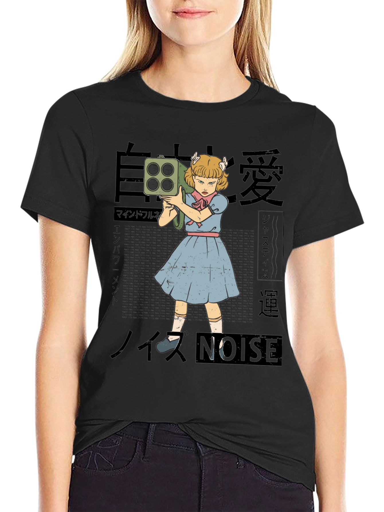 Noise Girl Graphic T-Shirt - Edgy Japanese Inspired Tee