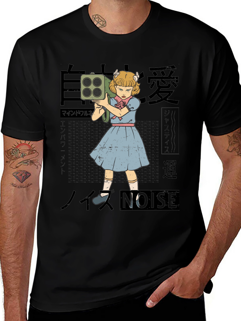 Noise Girl Graphic T-Shirt - Edgy Japanese Inspired Tee
