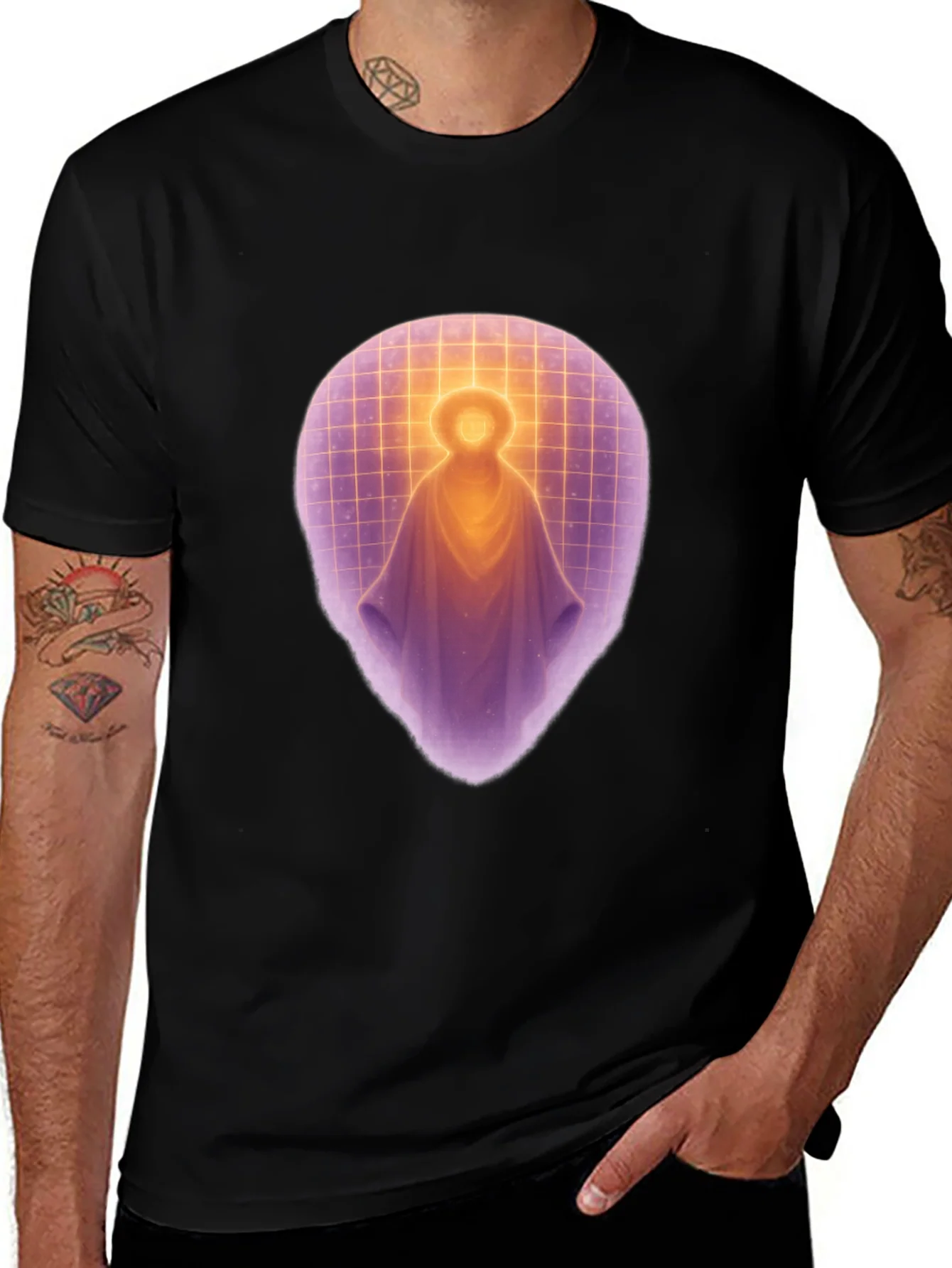 Enlightened Being Graphic Tee - Black Cotton Shirt
