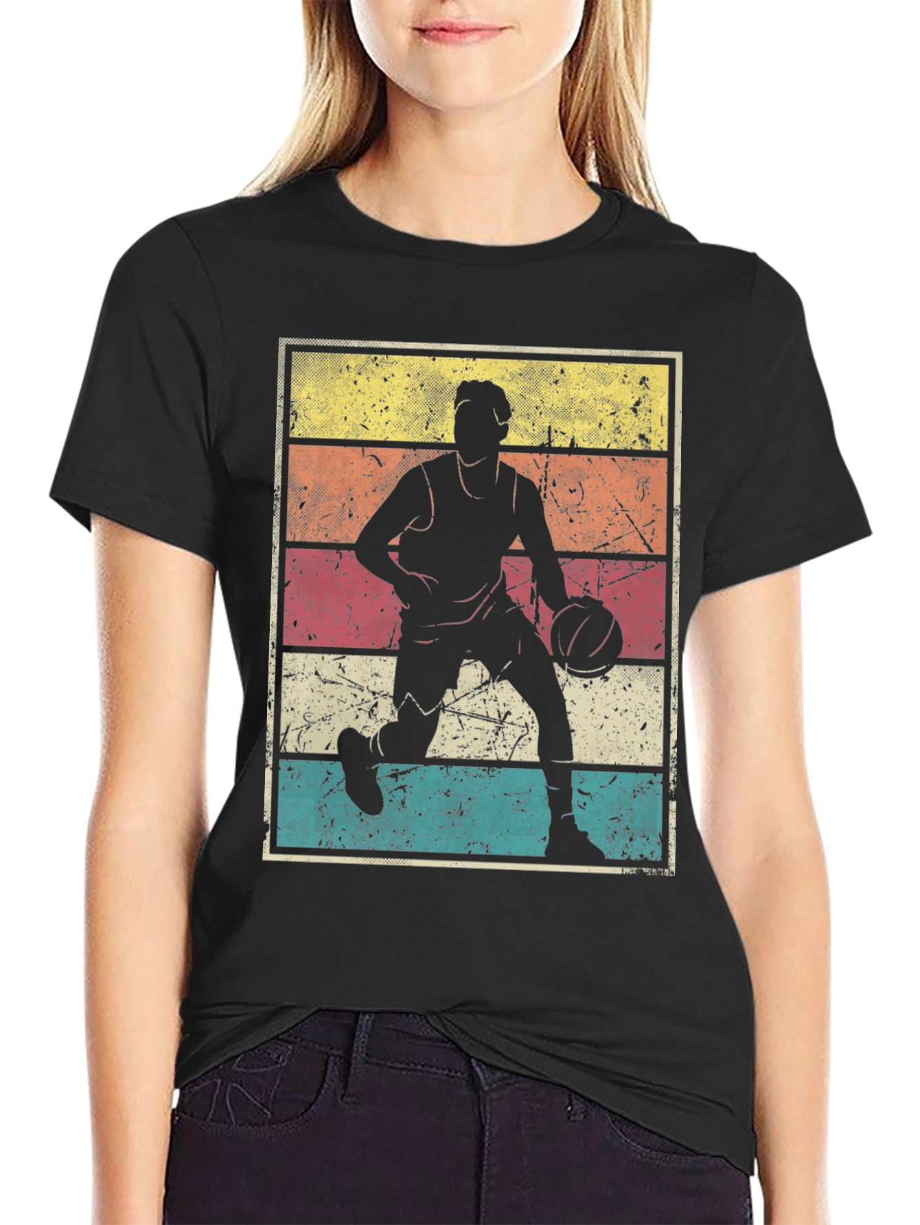 Vintage Style Basketball Player T-Shirt
