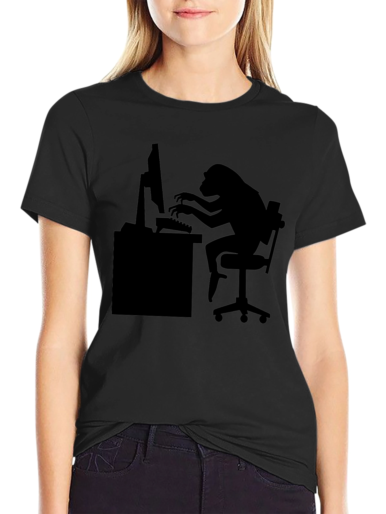 Monkey Coder T-Shirt - Black Graphic Tee