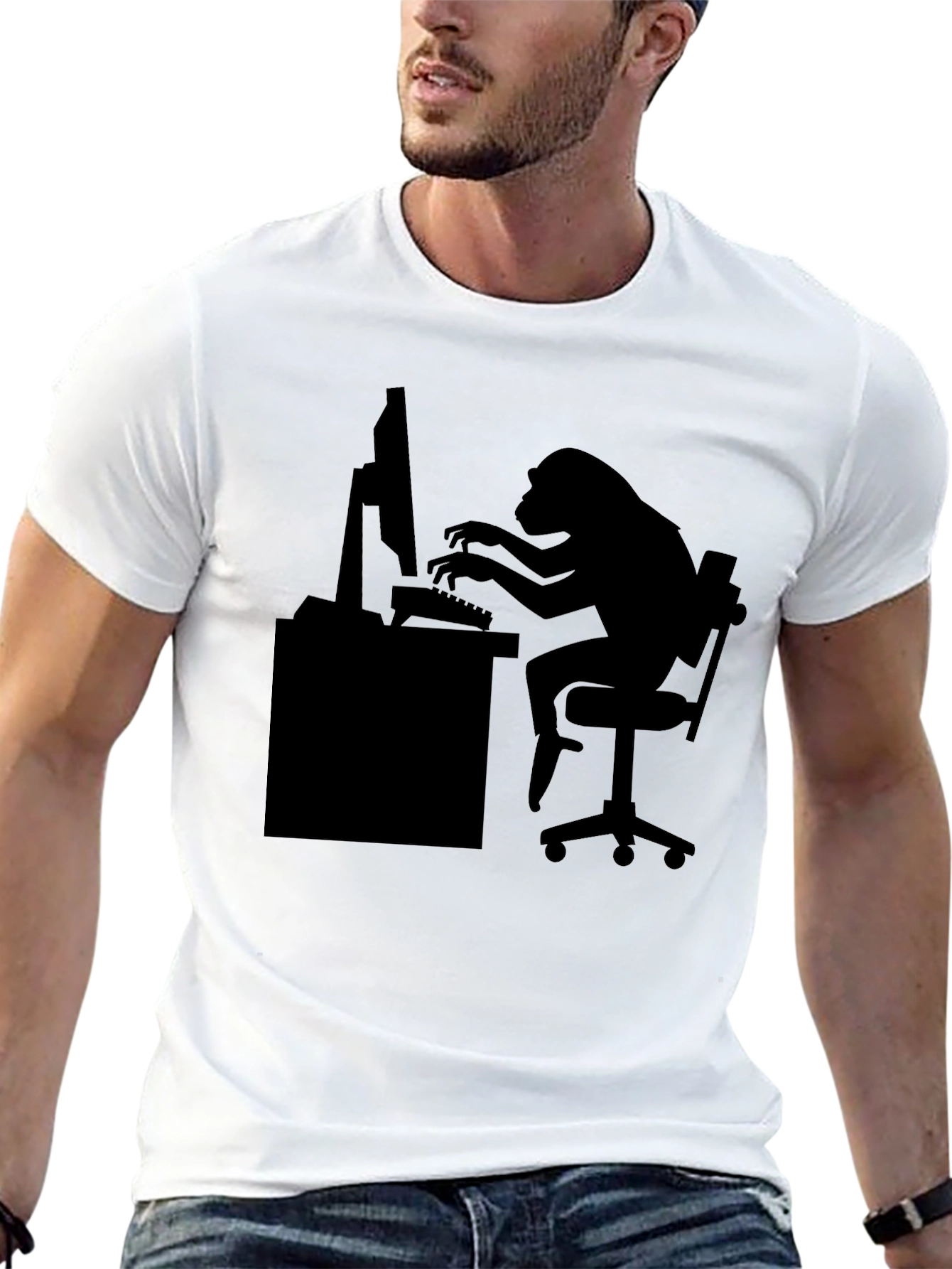 Monkey Coder T-Shirt - Black Graphic Tee
