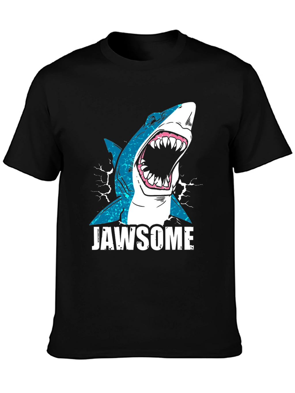 Jawsome Shark Graphic Tee - Black Cotton T-Shirt