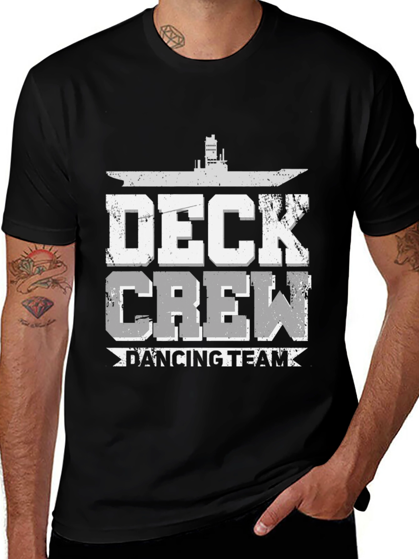 Deck Crew Dancing Team Black Graphic Tee