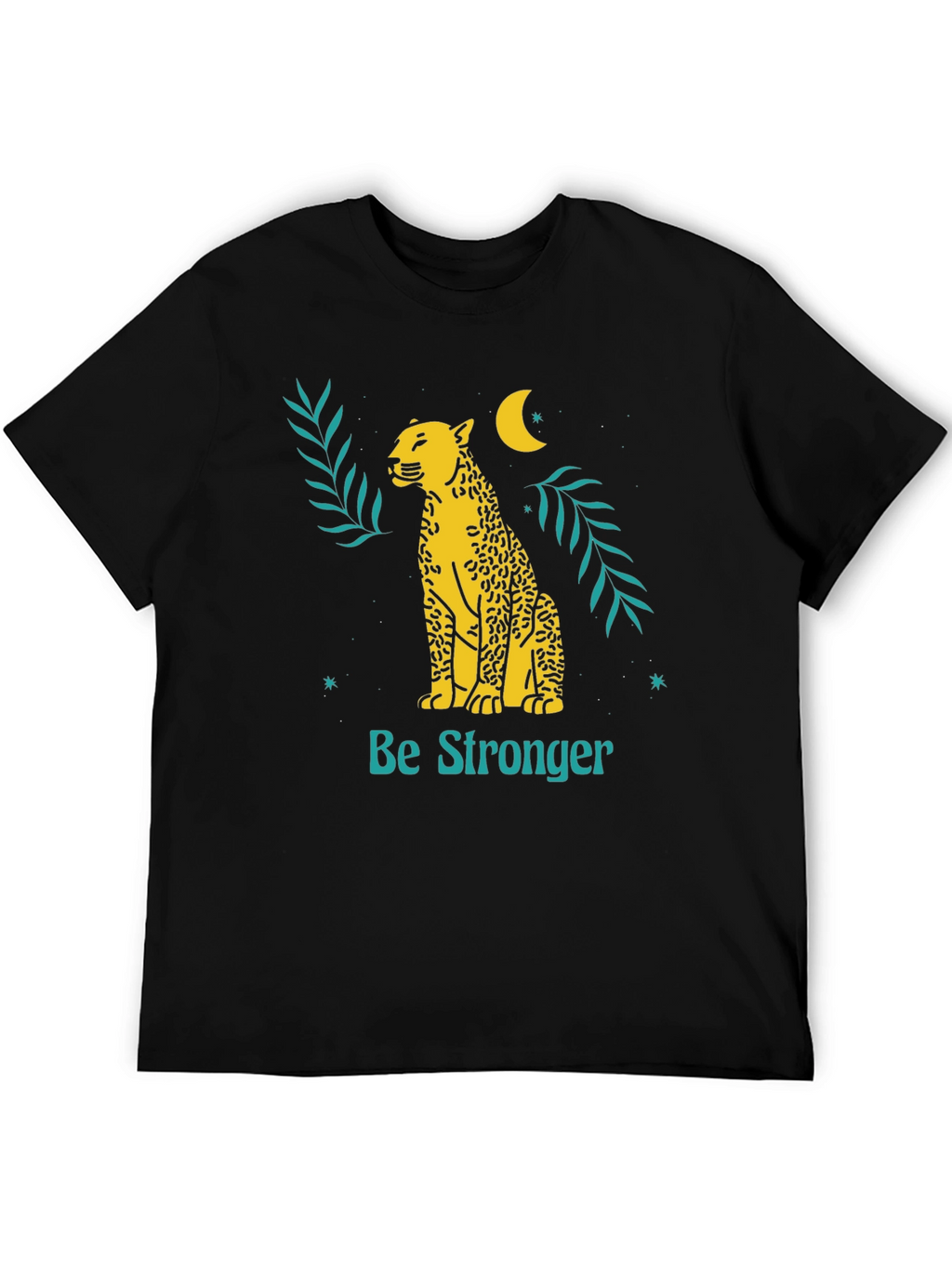 Be Stronger Leopard Graphic Tee - Black