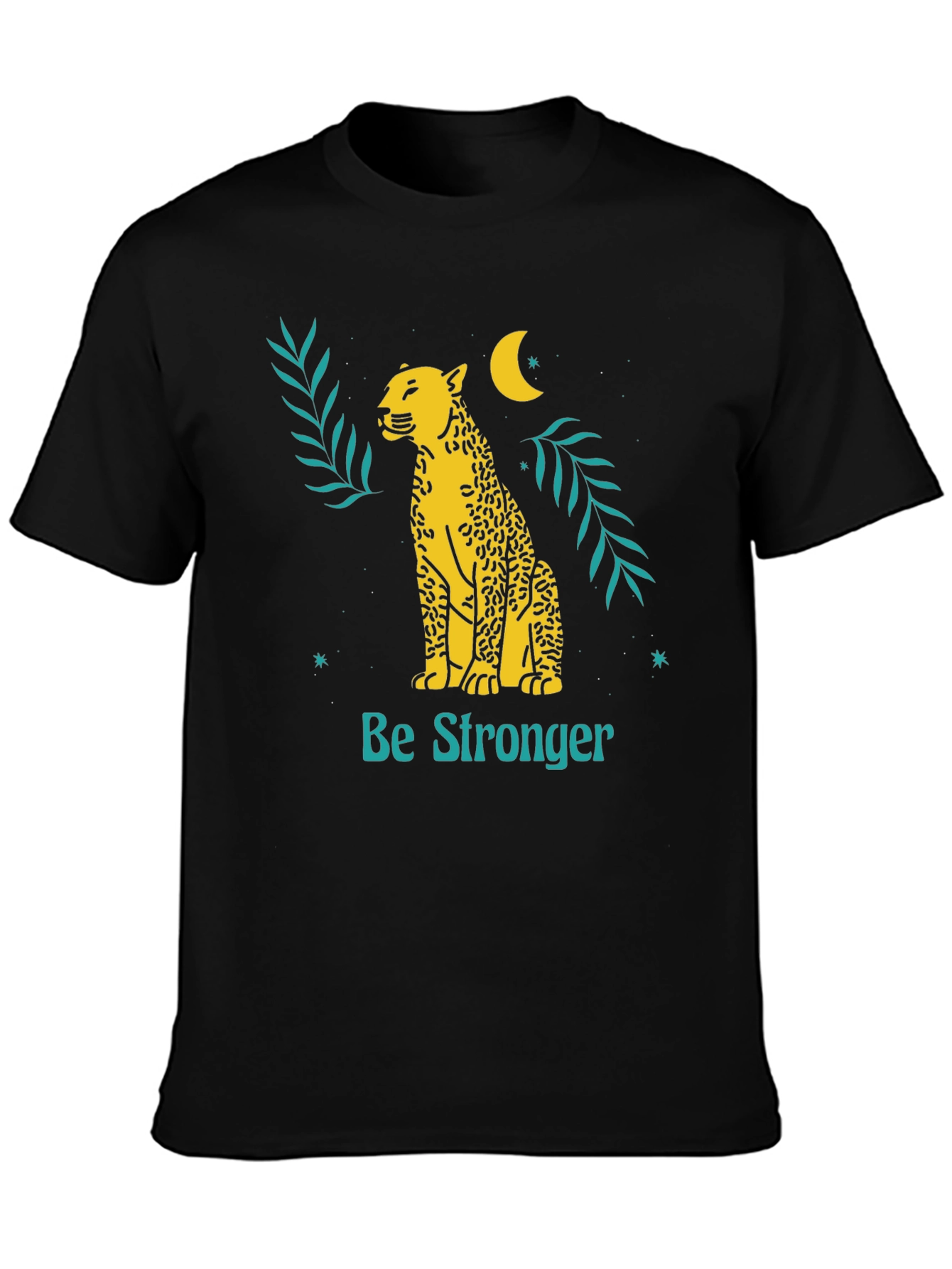 Be Stronger Leopard Graphic Tee - Black