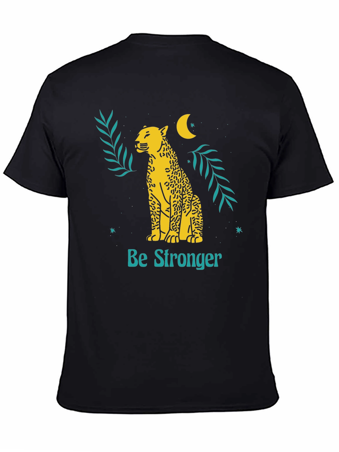 Be Stronger Leopard Graphic Tee - Black
