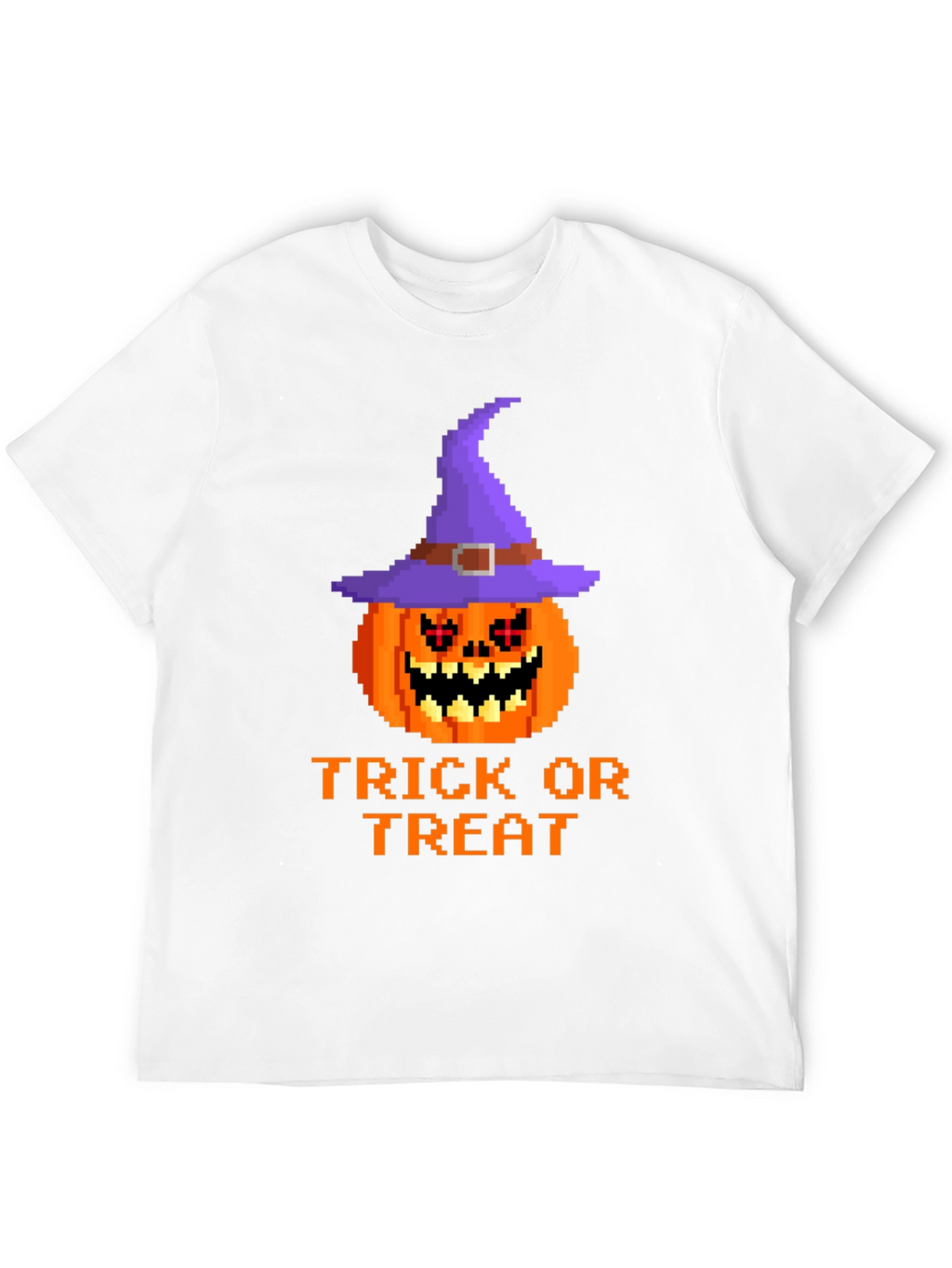 Halloween Pixel Pumpkin Witch Hat T-Shirt