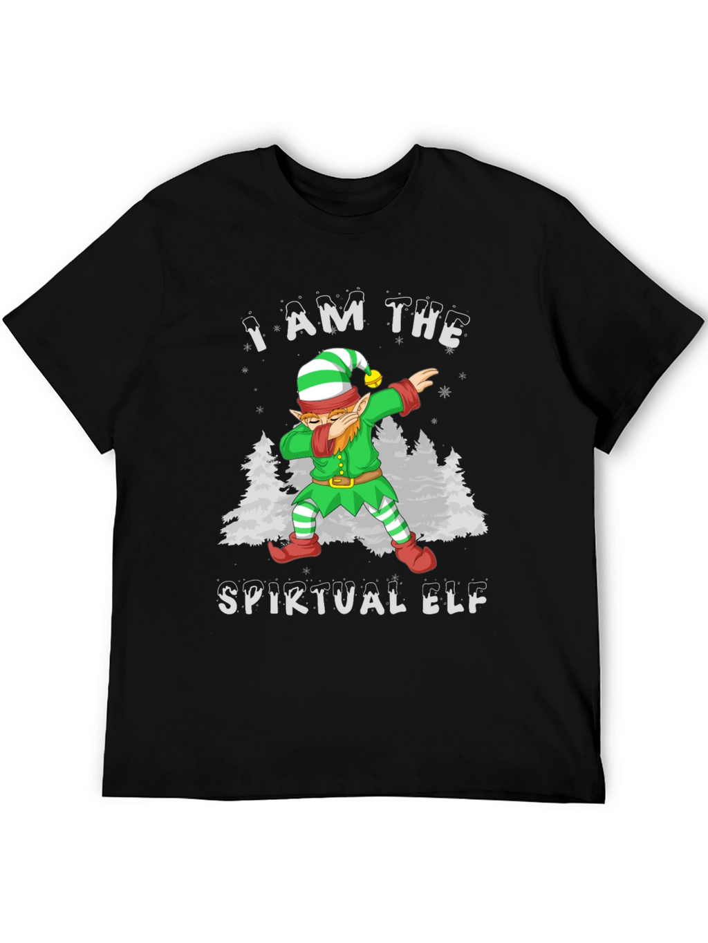 Spiritual Elf Dabbing Christmas Graphic Tee