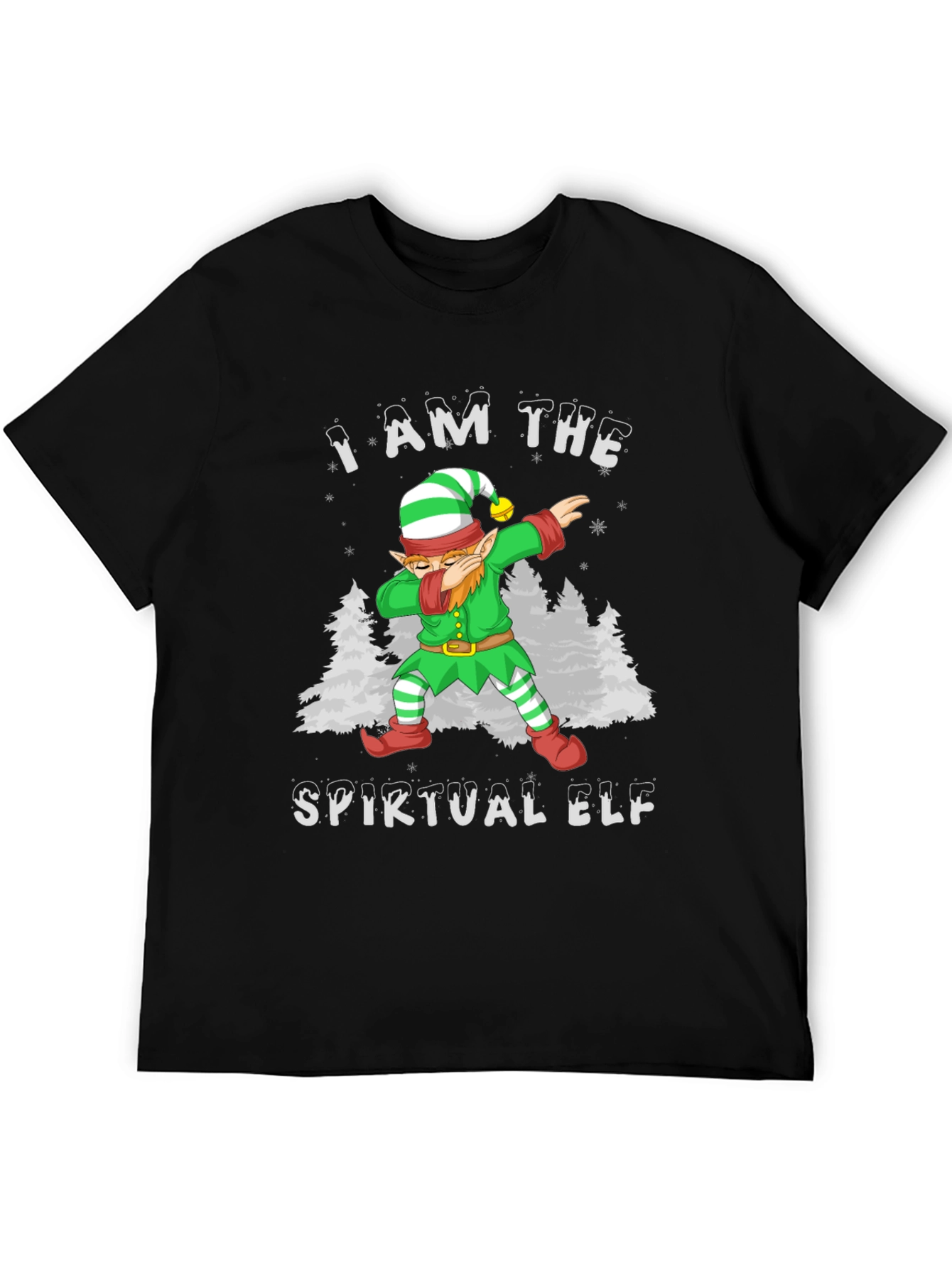 Spiritual Elf Dabbing Christmas Graphic Tee