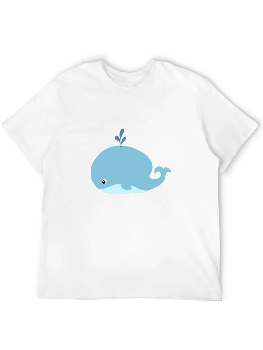 Cute Whale Graphic Tee - Black Cotton T-Shirt