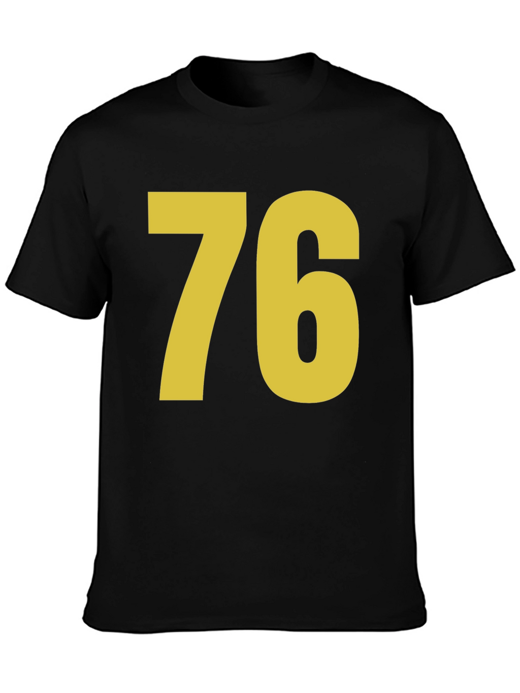 Retro Number 76 Graphic T-Shirt - Black
