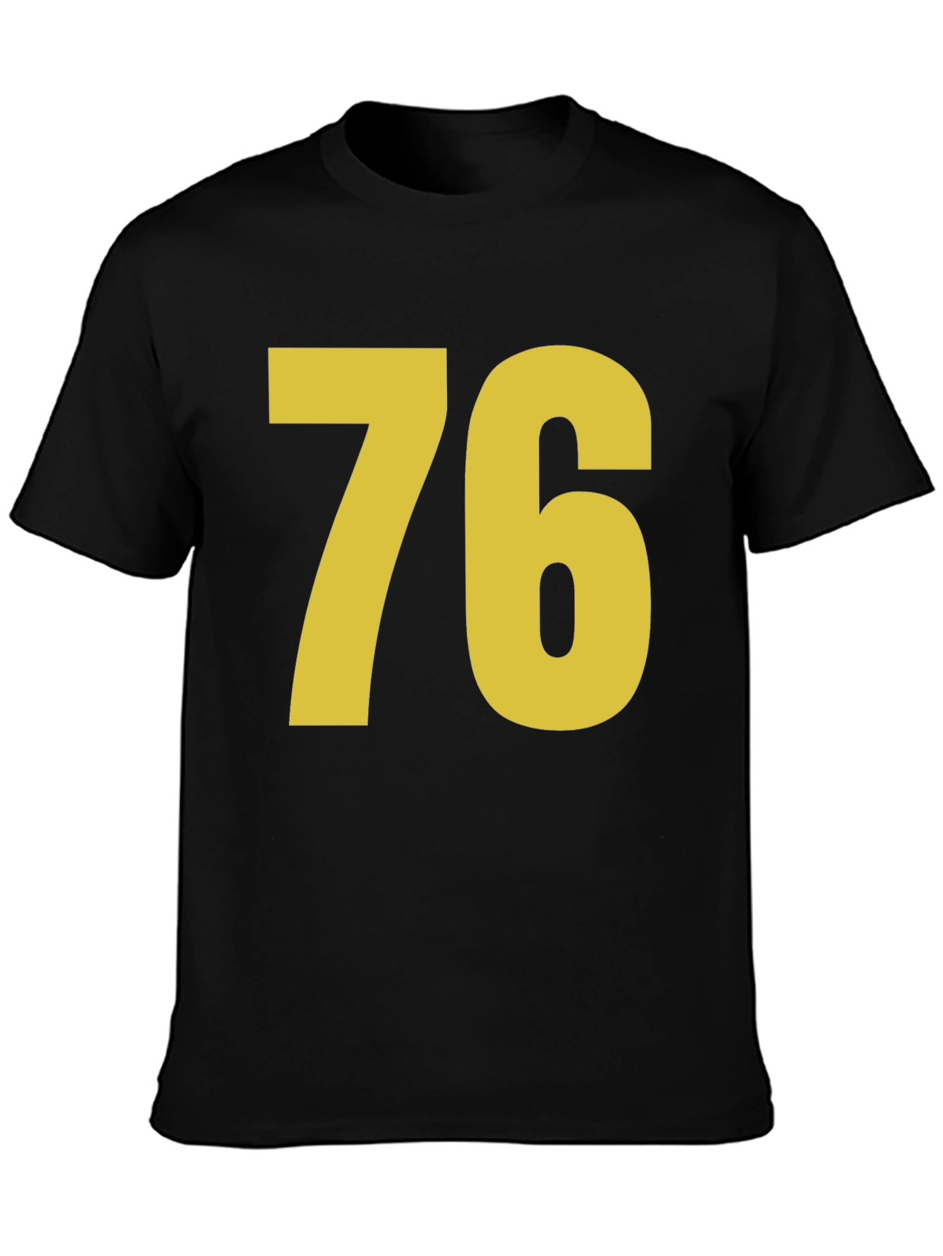 Retro Number 76 Graphic T-Shirt - Black