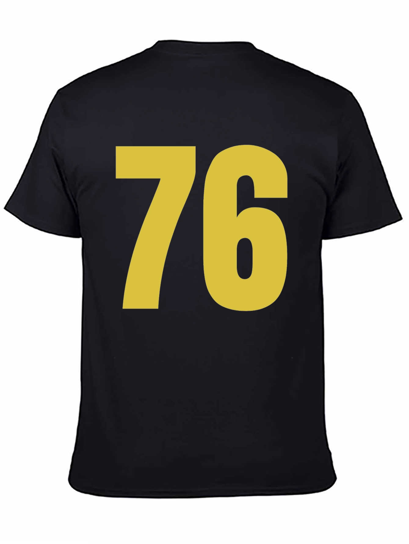 Retro Number 76 Graphic T-Shirt - Black