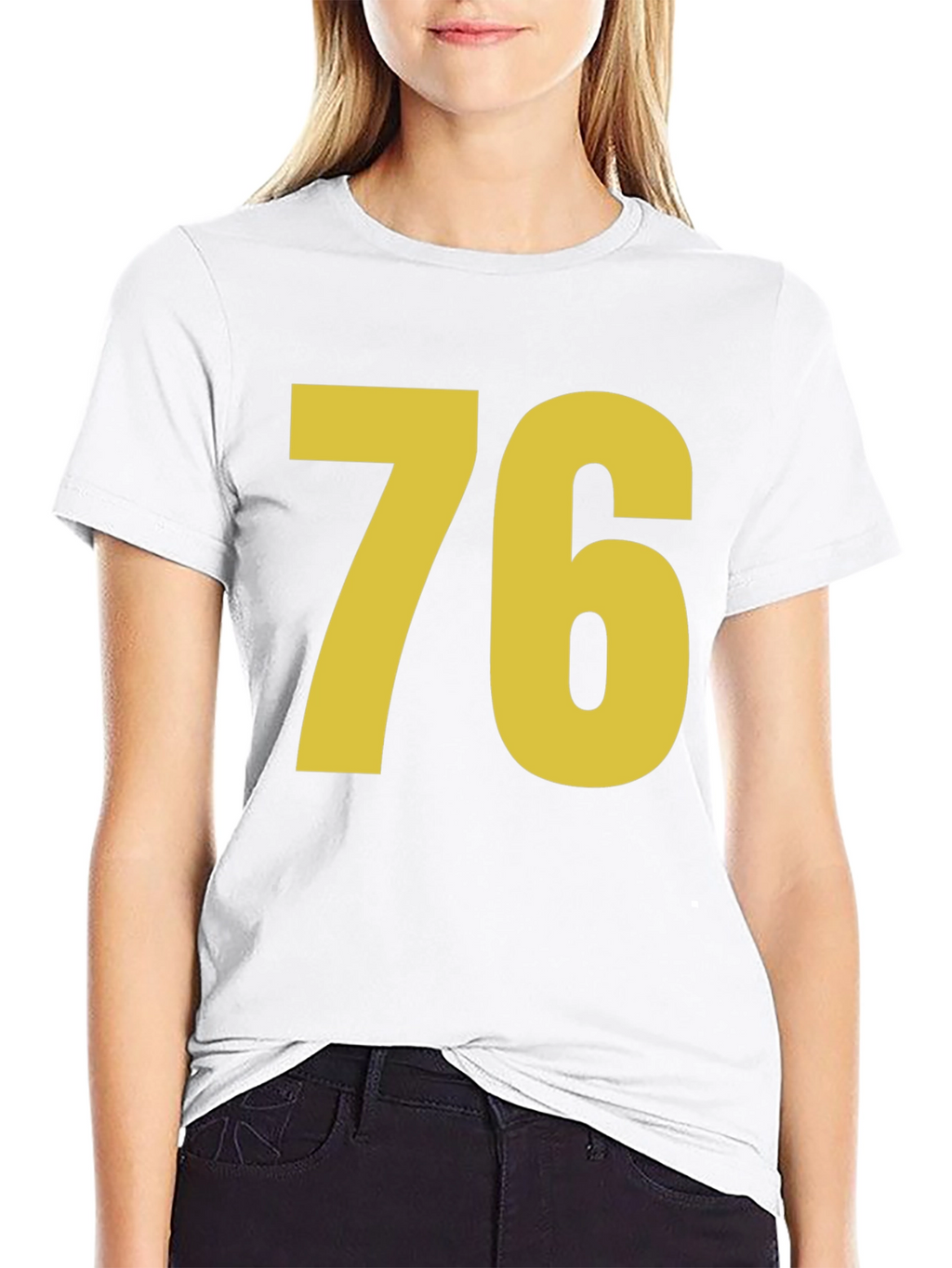 Retro Number 76 Graphic T-Shirt - Black