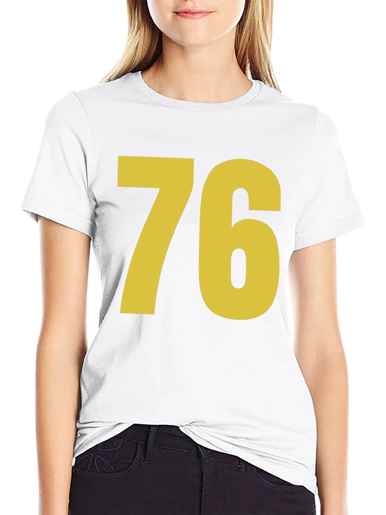 Retro Number 76 Graphic T-Shirt - Black