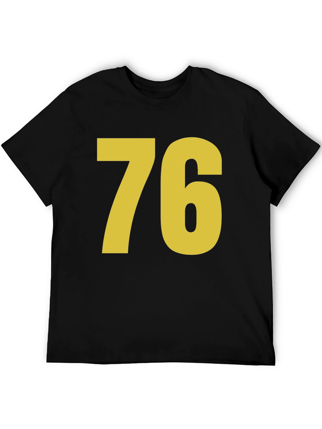Retro Number 76 Graphic T-Shirt - Black