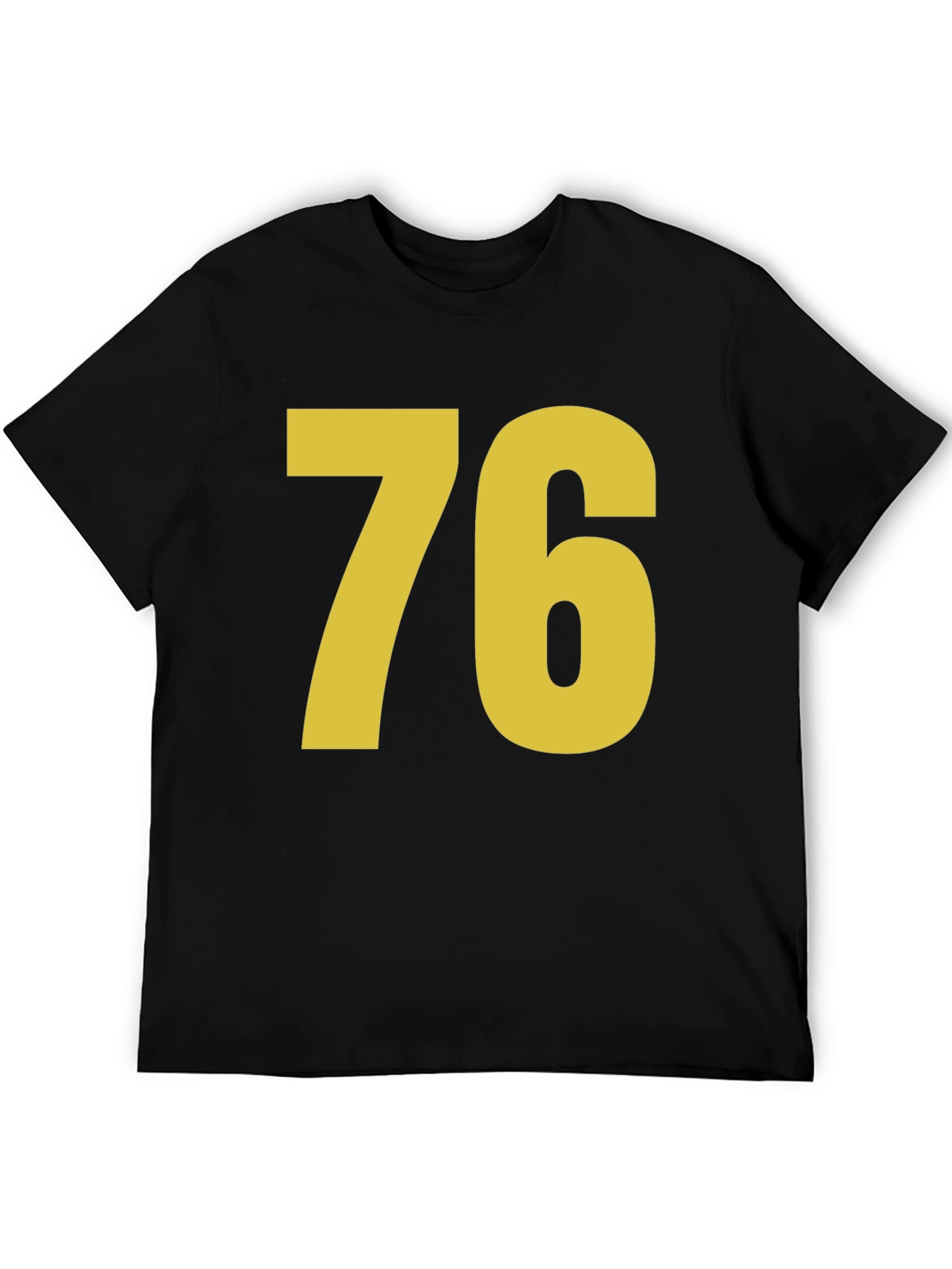 Retro Number 76 Graphic T-Shirt - Black
