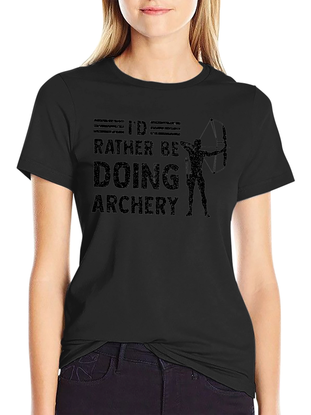 Id Rather Be Doing Archery Black T-Shirt