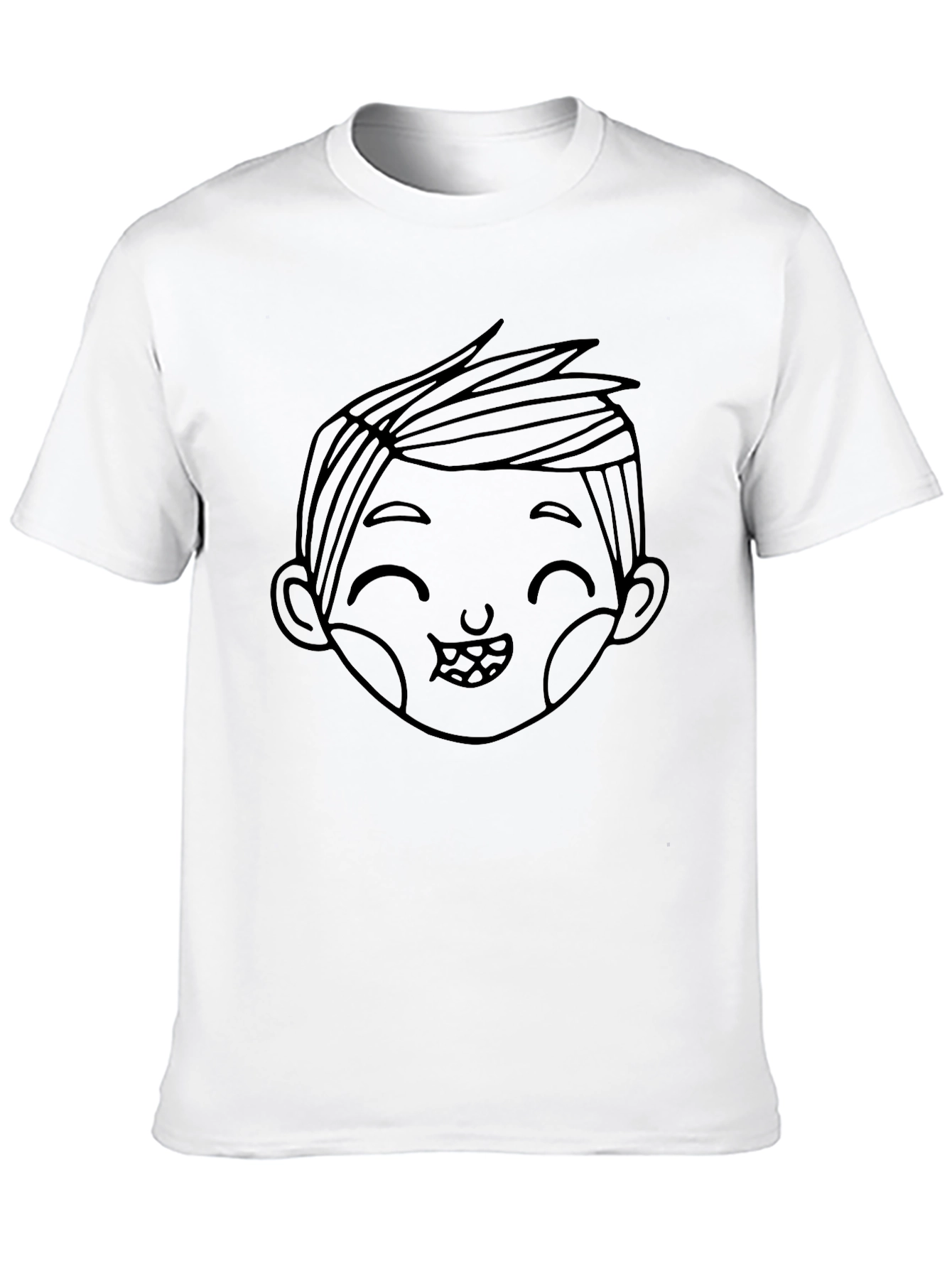 Cute Boy Graphic Black T-Shirt