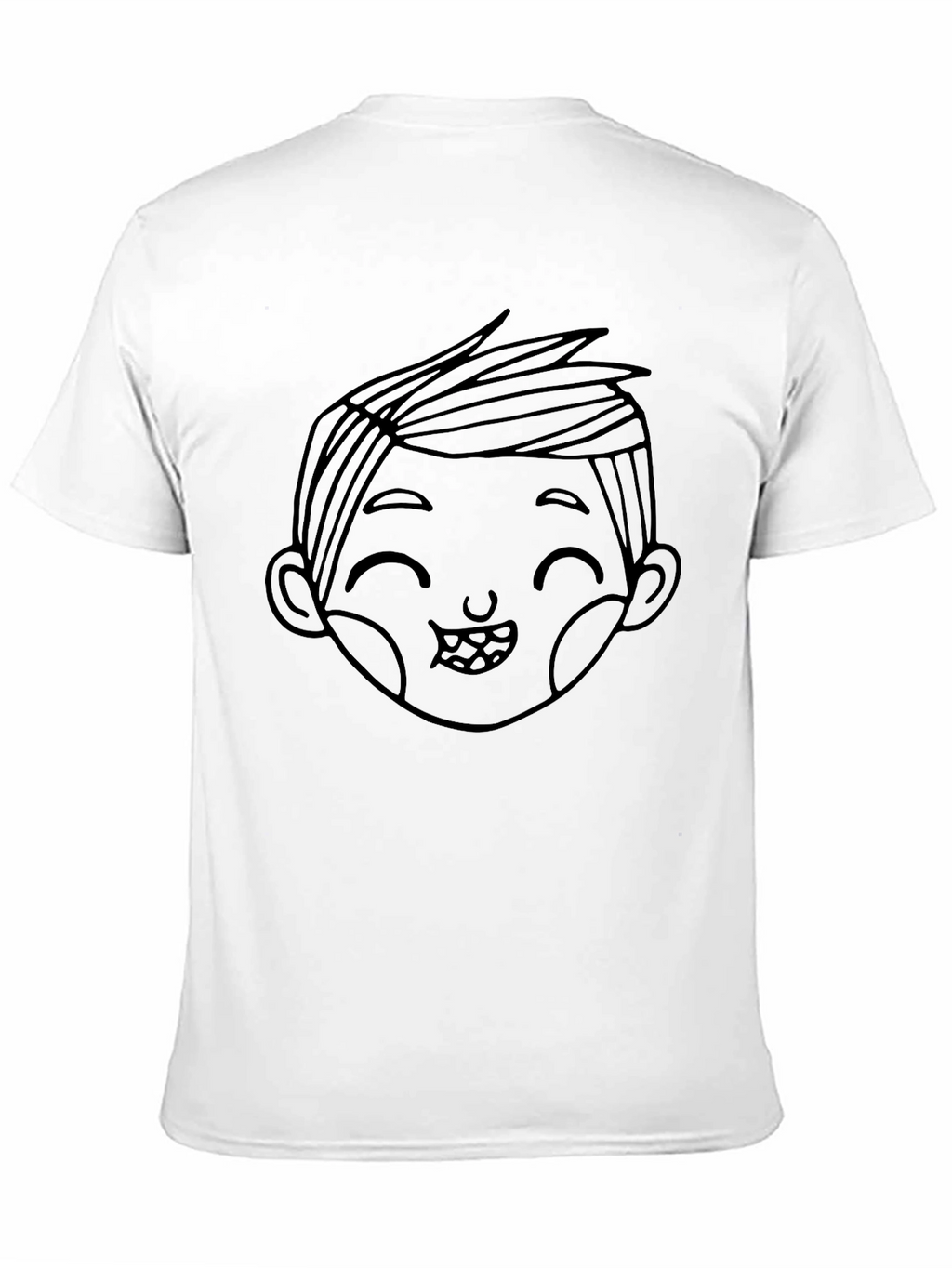 Cute Boy Graphic Black T-Shirt