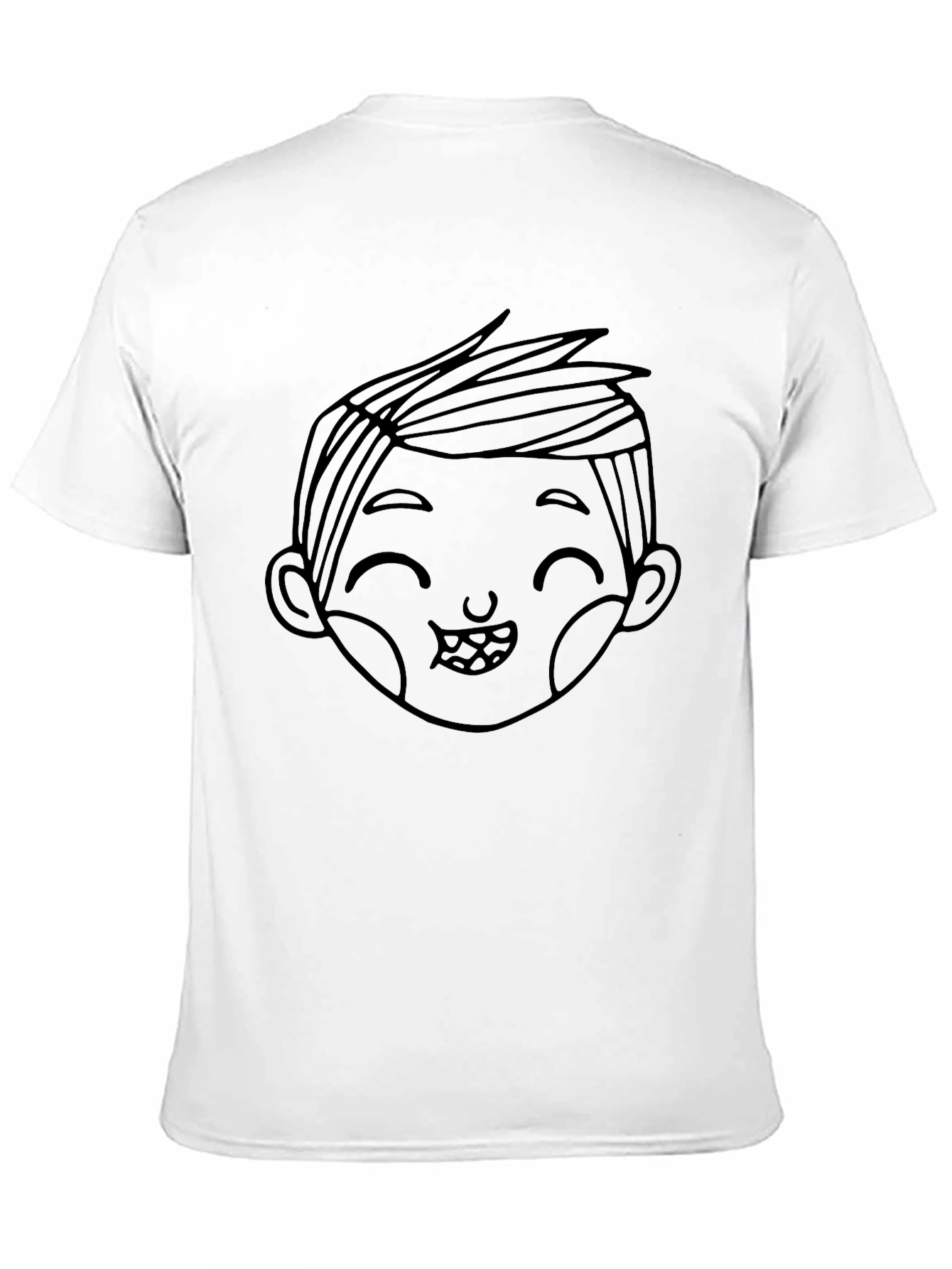 Cute Boy Graphic Black T-Shirt