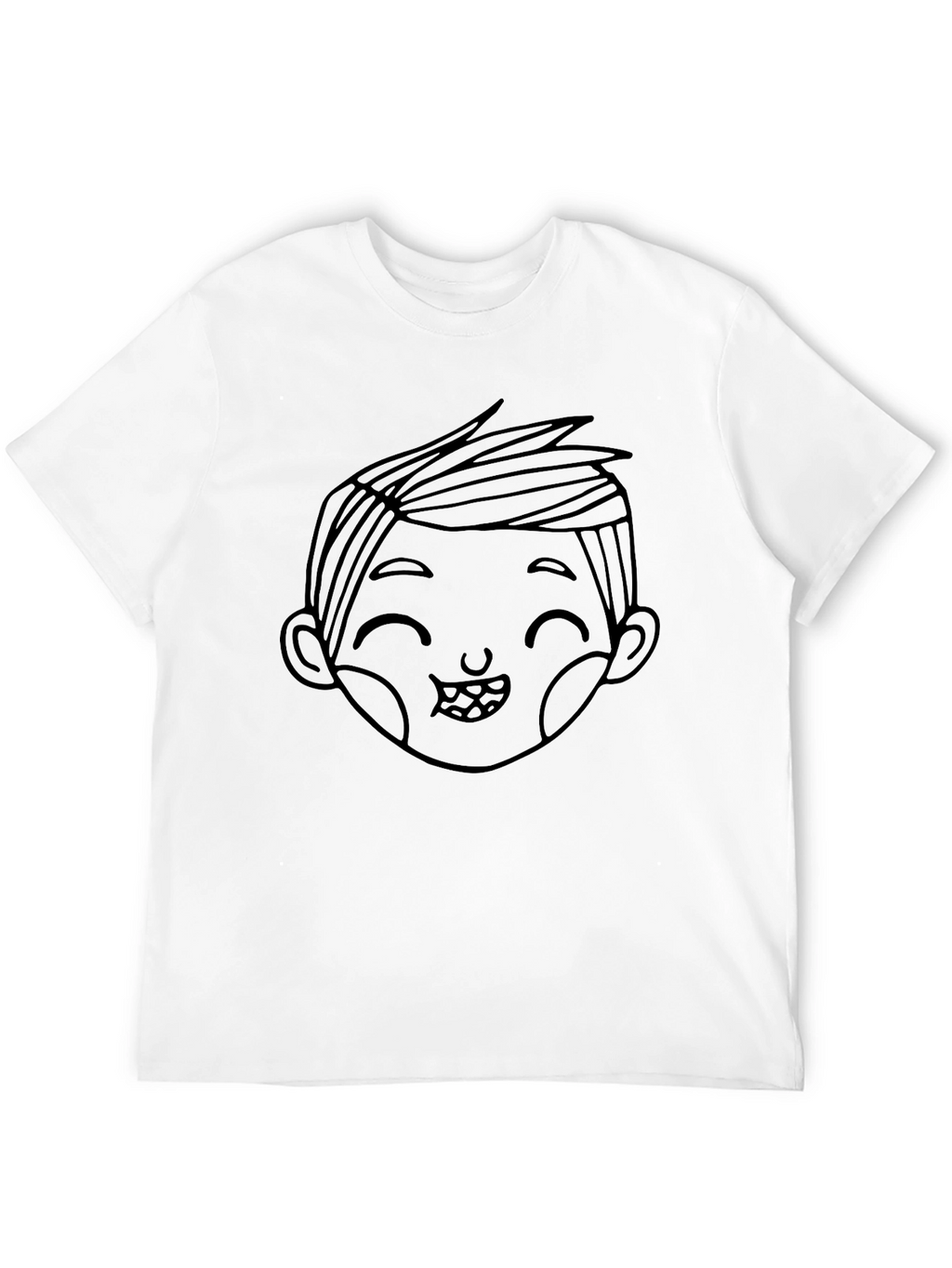 Cute Boy Graphic Black T-Shirt