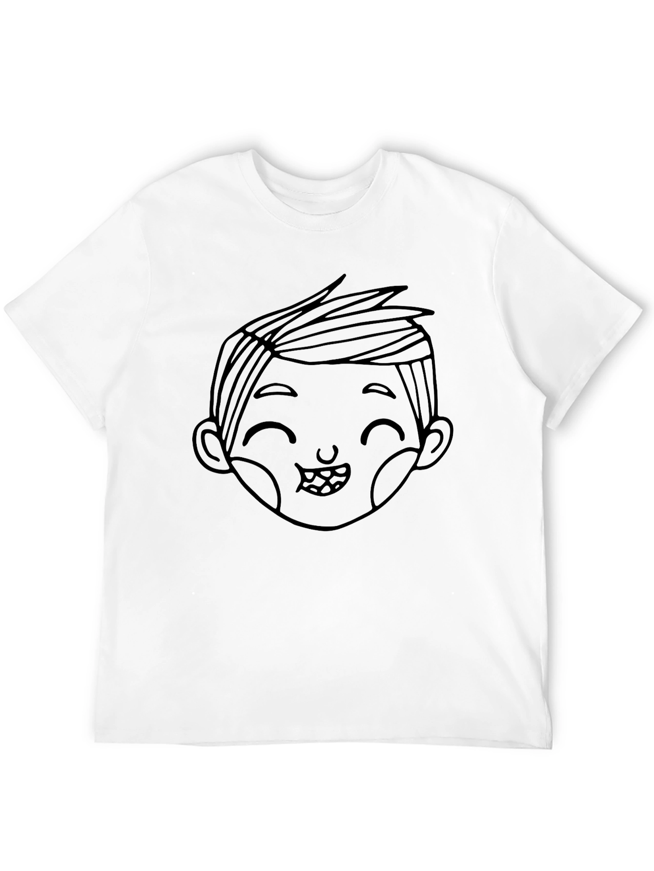 Cute Boy Graphic Black T-Shirt