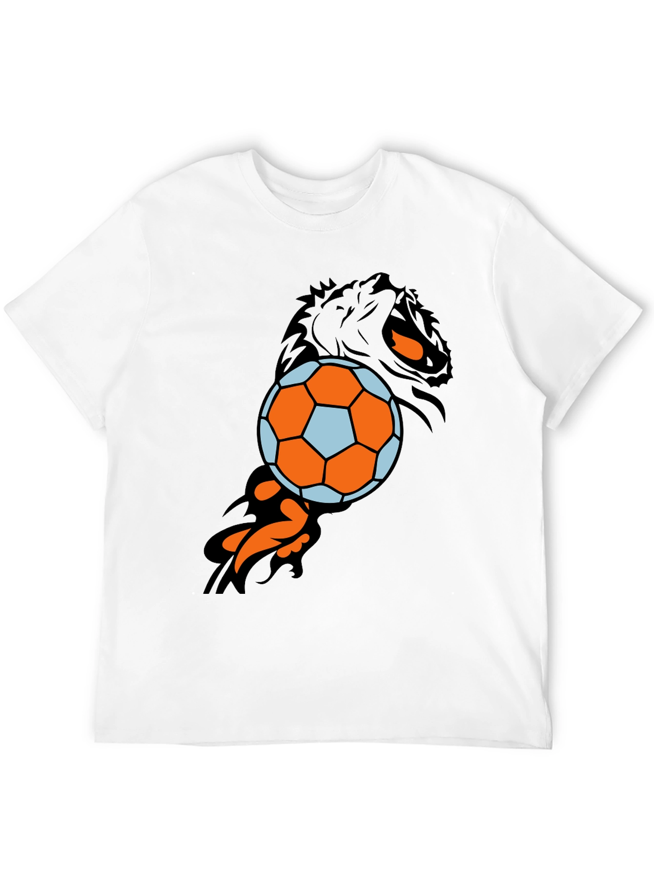Lion & Soccer Ball Black T-Shirt