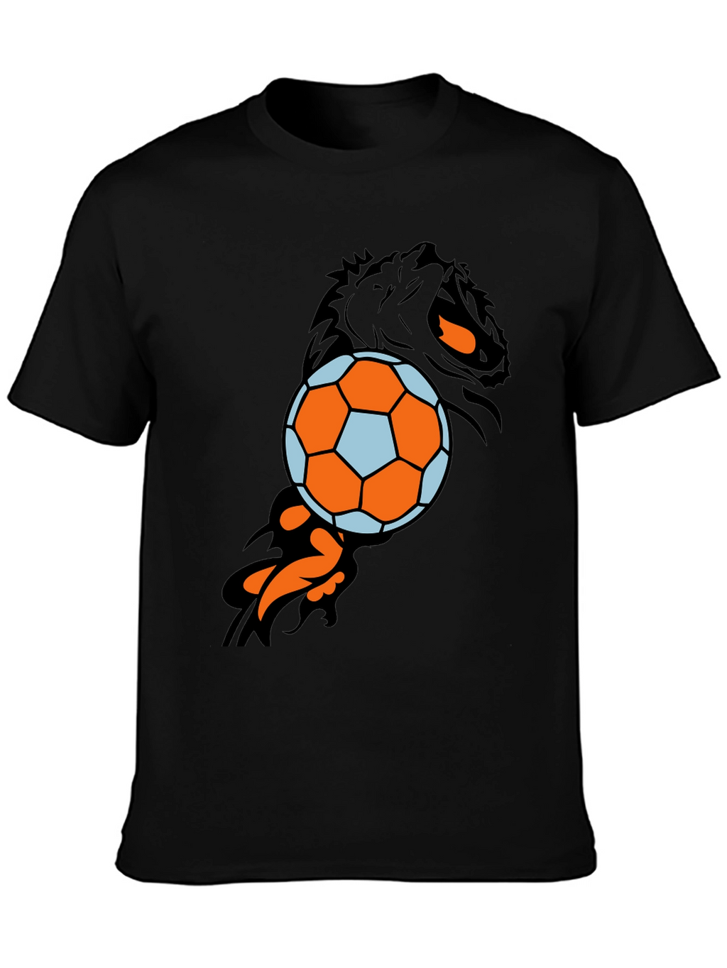Lion & Soccer Ball Black T-Shirt