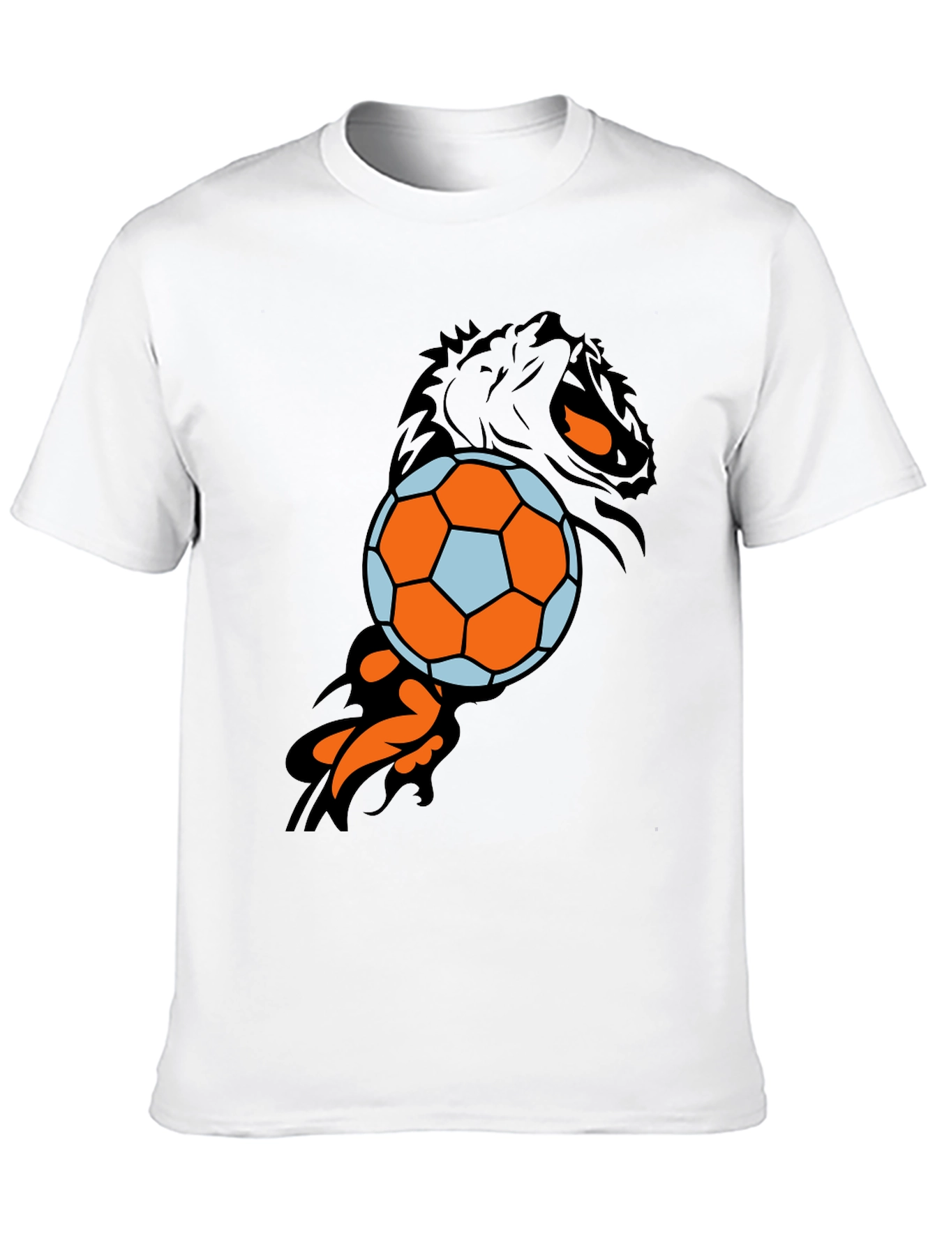 Lion & Soccer Ball Black T-Shirt