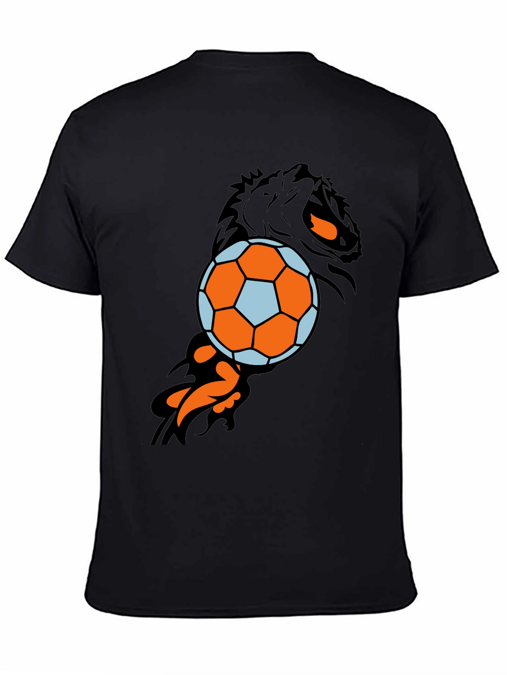 Lion & Soccer Ball Black T-Shirt