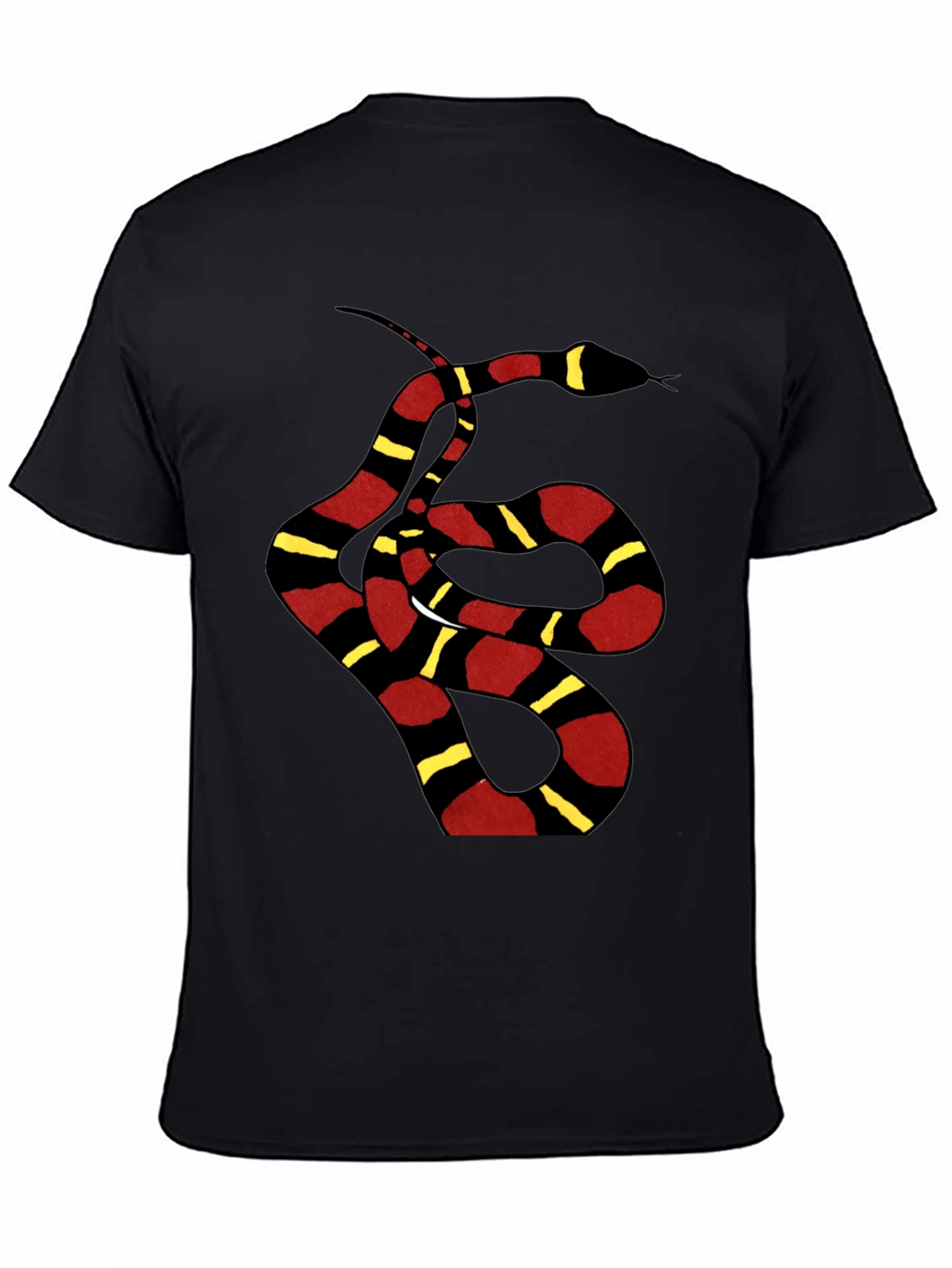 Striped Snake Graphic Tee - Black Unisex T-Shirt