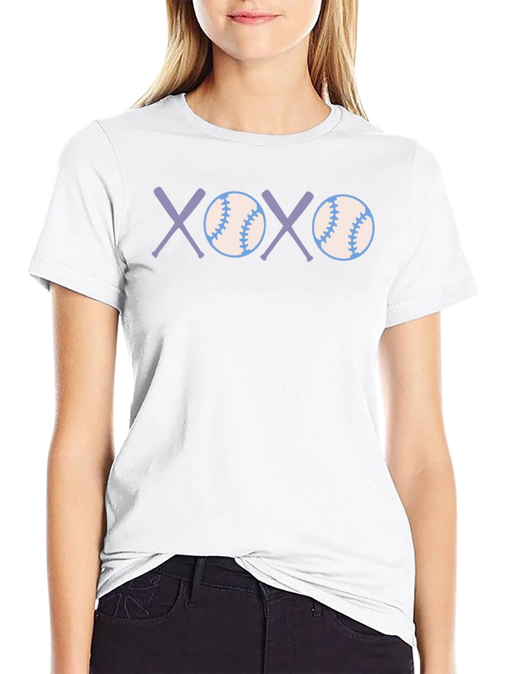 Baseball XOXO Graphic Tee - Soft Cotton Casual T-Shirt