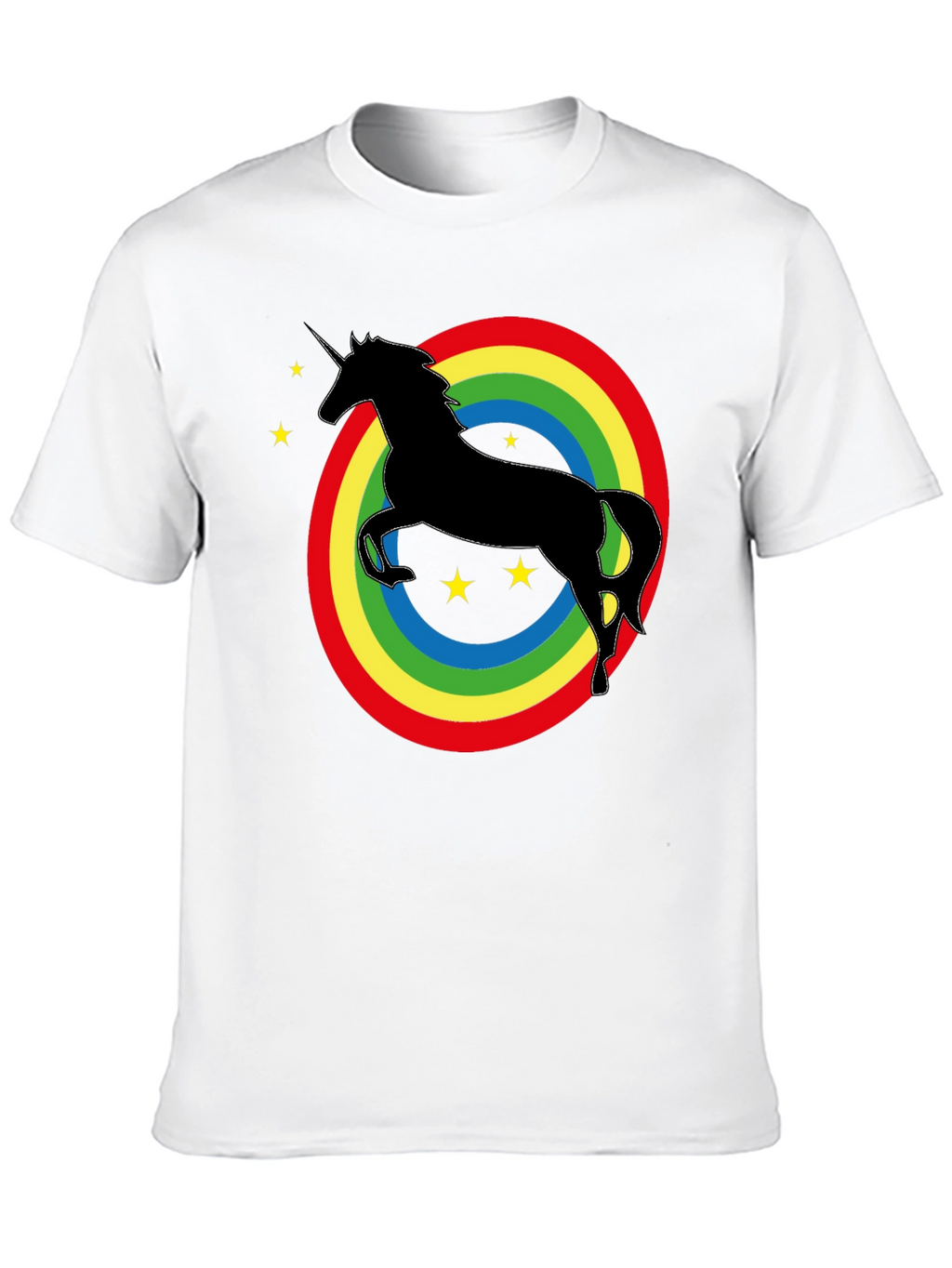 Rainbow Unicorn Graphic Tee - Black