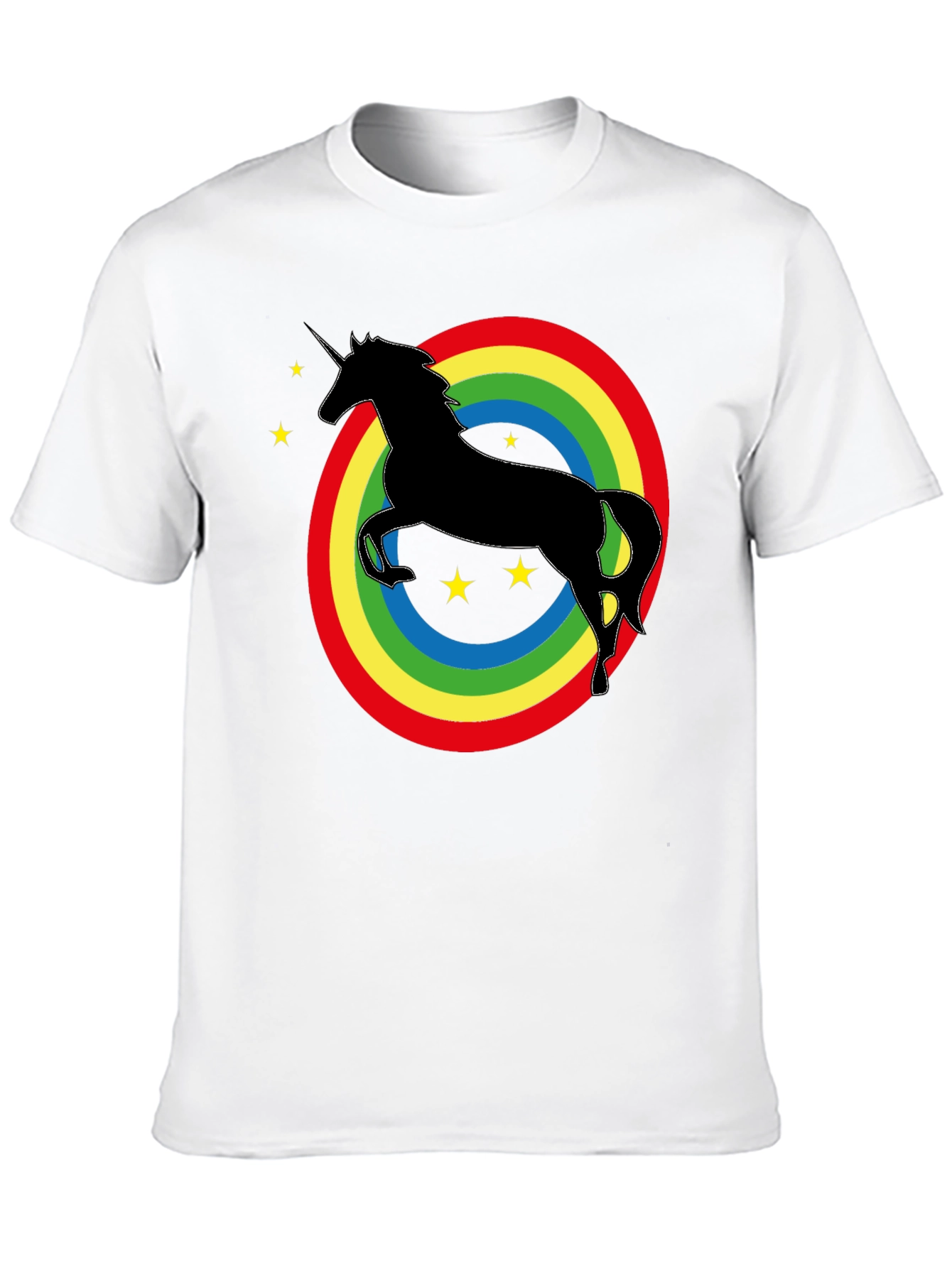 Rainbow Unicorn Graphic Tee - Black