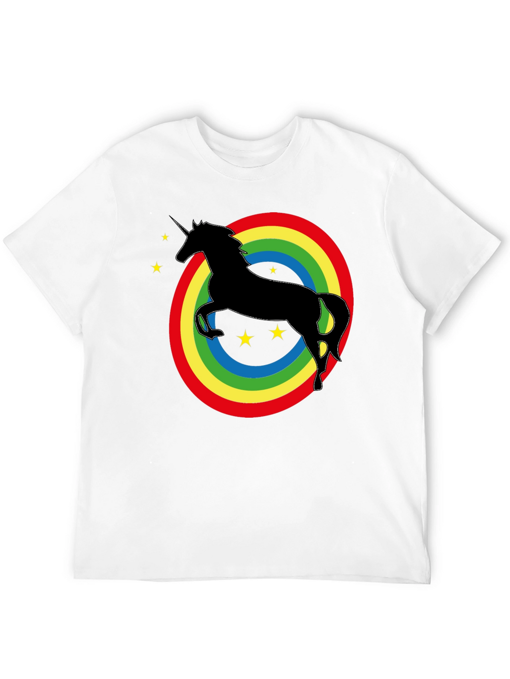 Rainbow Unicorn Graphic Tee - Black