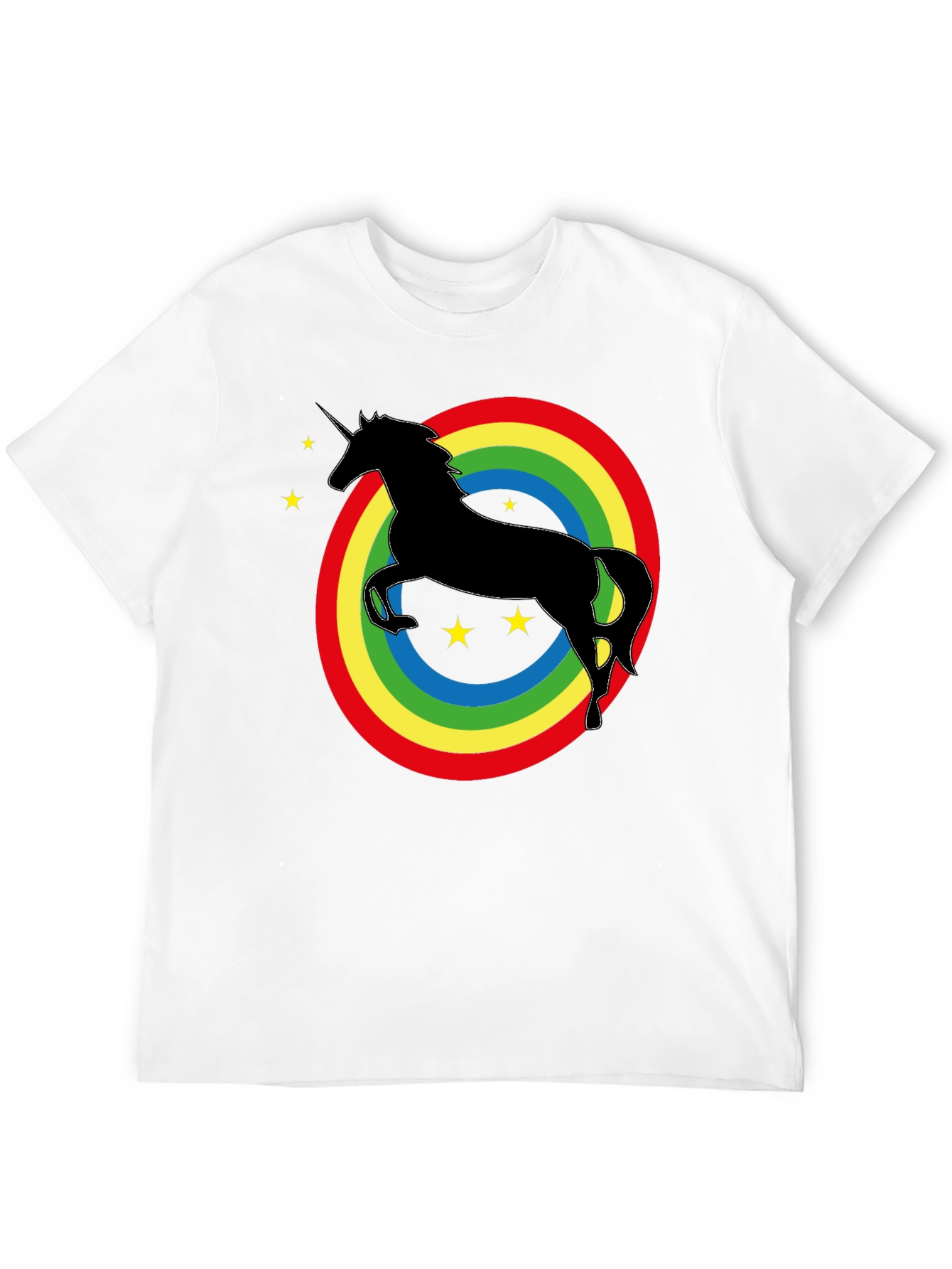 Rainbow Unicorn Graphic Tee - Black