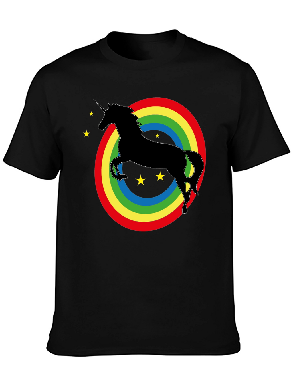 Rainbow Unicorn Graphic Tee - Black