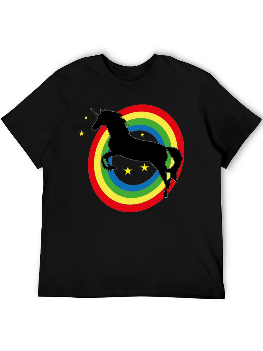 Rainbow Unicorn Graphic Tee - Black