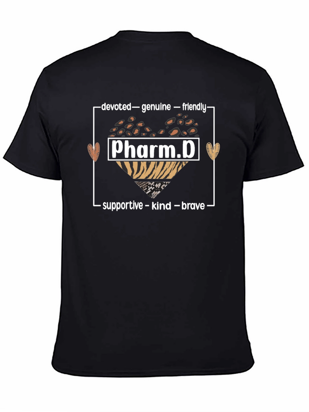 Pharm.D T-Shirt - Leopard Heart Graphic Tee