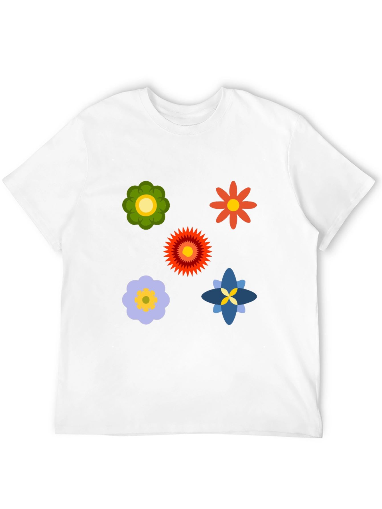Floral Print Black Crew Neck T-Shirt