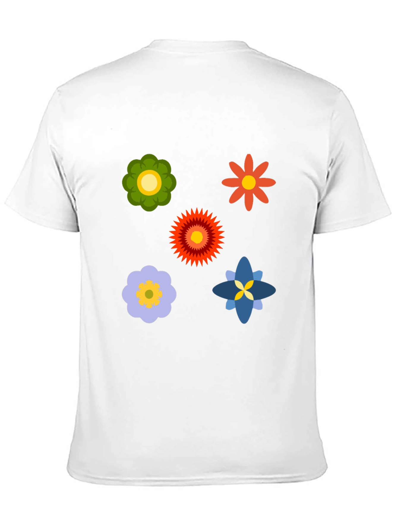 Floral Print Black Crew Neck T-Shirt